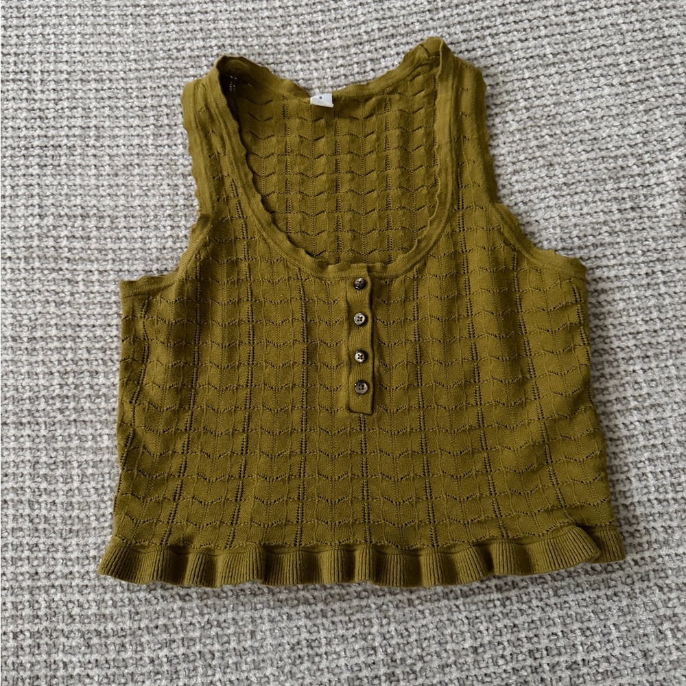 Old Navy Olive Knit Tank Top